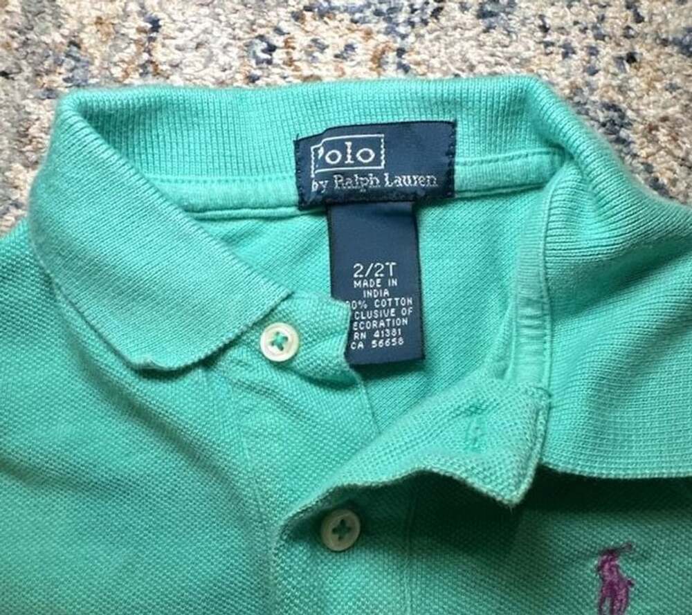 Polo Ralph Lauren Toddler Aqua Green Short Sleeve Polo Shirt Size 2/2T - Picture 2 of 4